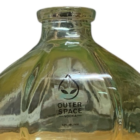 Alien Head Clear Green Glass Bottle Empty OUTER SPACE Vodka Decanter *NO LID - Picture 6 of 11